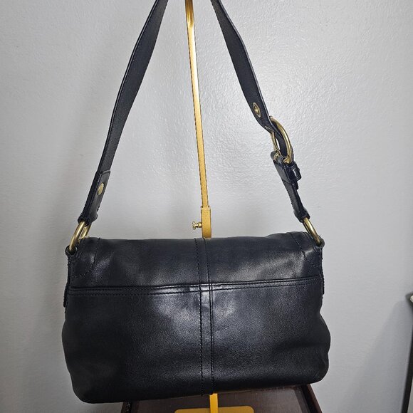 Y2K Coach Soho Shoulder Buckle Black Bag with Gold Hardware - F11842 , 11.5x7x3. - Picture 3 of 7